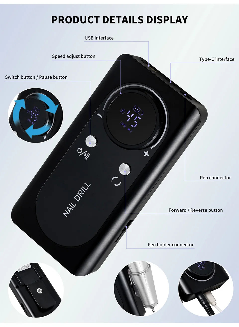 ALURIA Pro Nail Drill Set